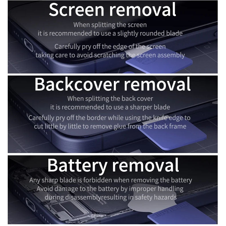 MECHANIC Multi-function Dismounting Blade Renying 009 Silicone Blade Anti-slip Safetyfor Removable Mobile Phone Screen Cover