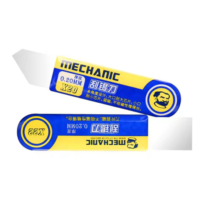 MECHANIC X20 X22 High Toughness Tin Scraper Thickness 0.20mm Mobile Phone Repair Solder Paste Scraping Knife