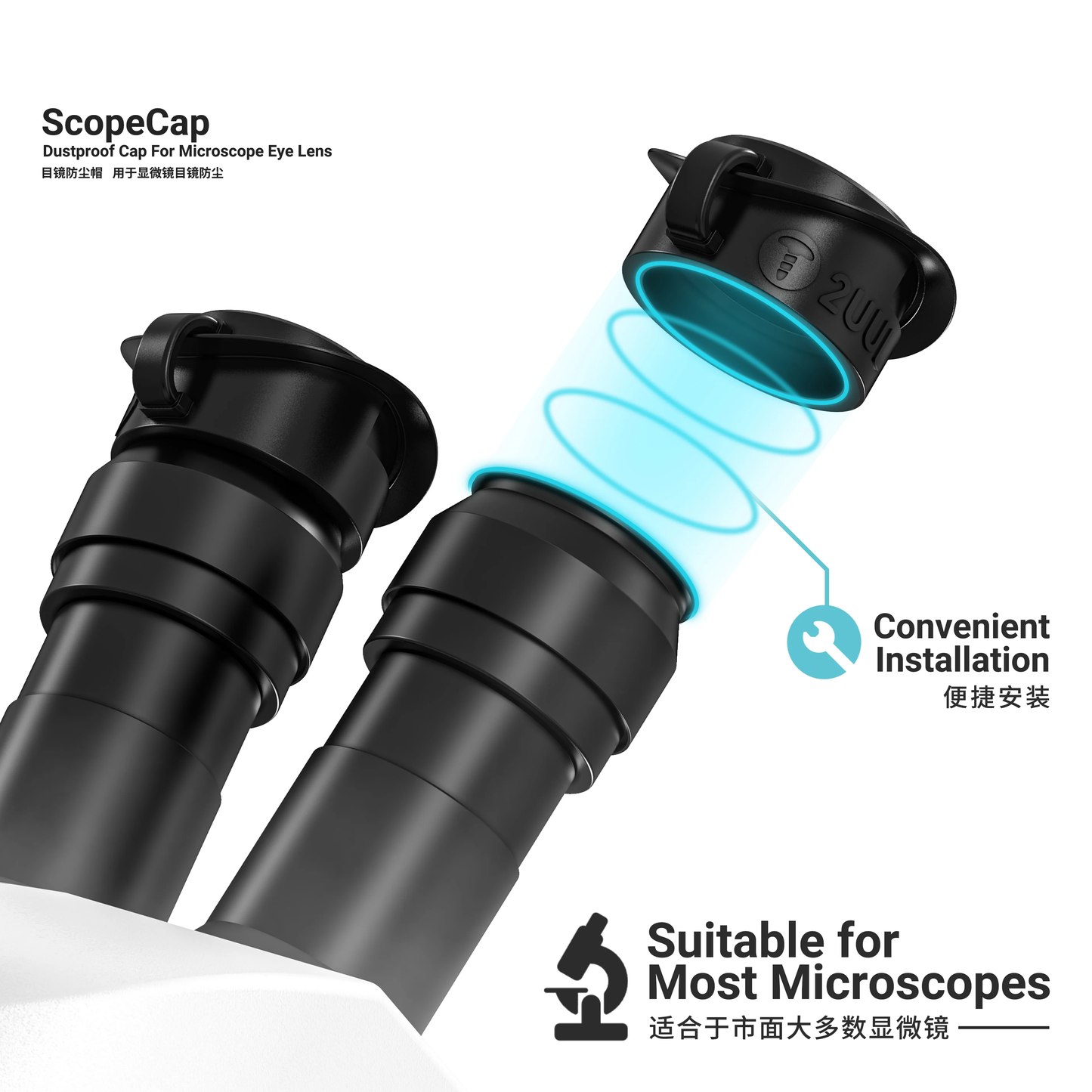 2UUL MS81 ScopeCap Microscope Eyepiece Dust Cover Dust Protection Cover for Stereo Binocular Trinocular Microscope Accessories 