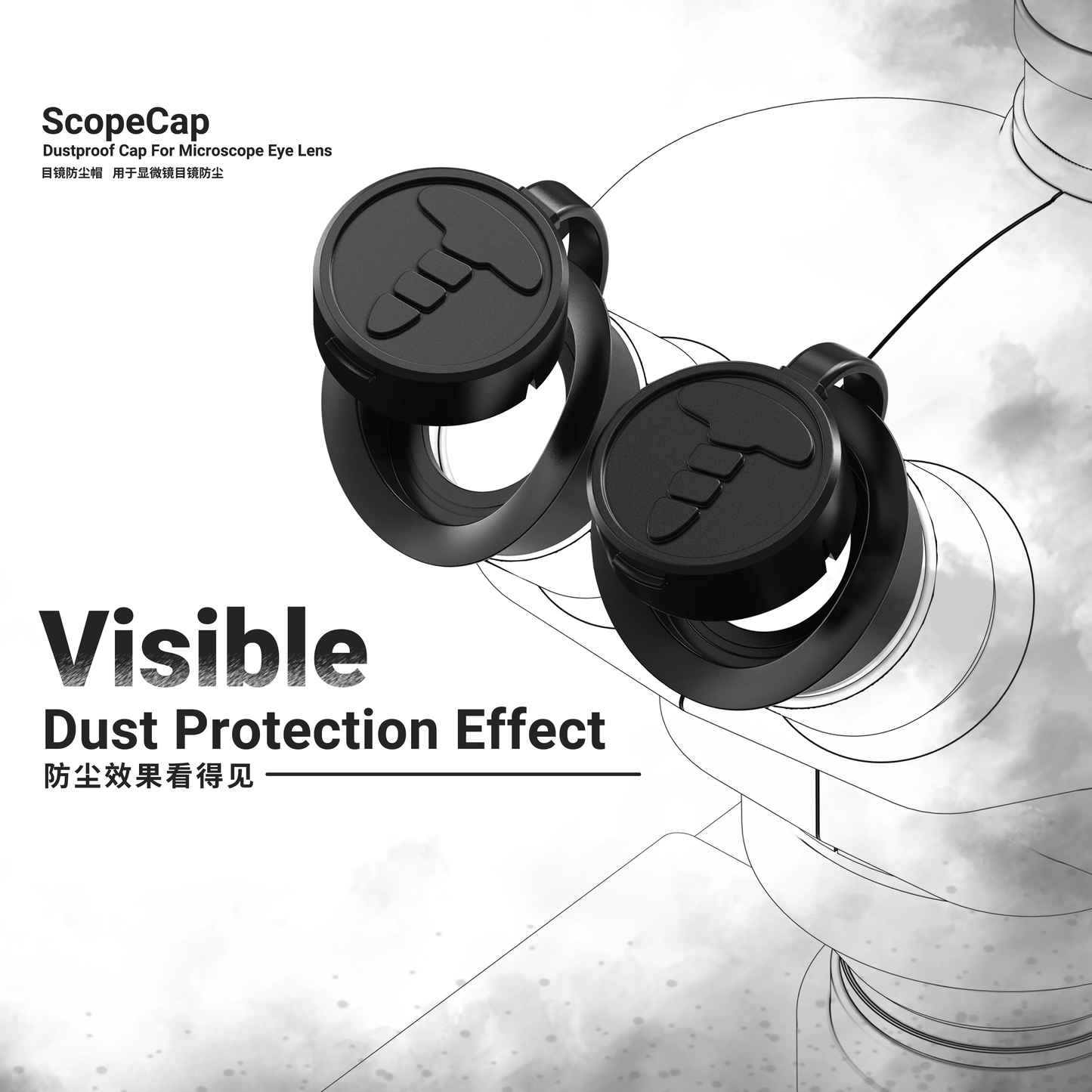 2UUL MS81 ScopeCap Microscope Eyepiece Dust Cover Dust Protection Cover for Stereo Binocular Trinocular Microscope Accessories 