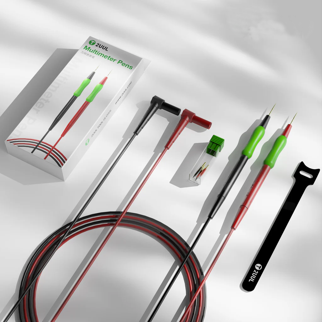 2UUL MT01 Universal Multimeter Pen with Dust Protection Plug Gold Plated Steel Multi Meter Test Wire Pen Cable Multimeter Tools