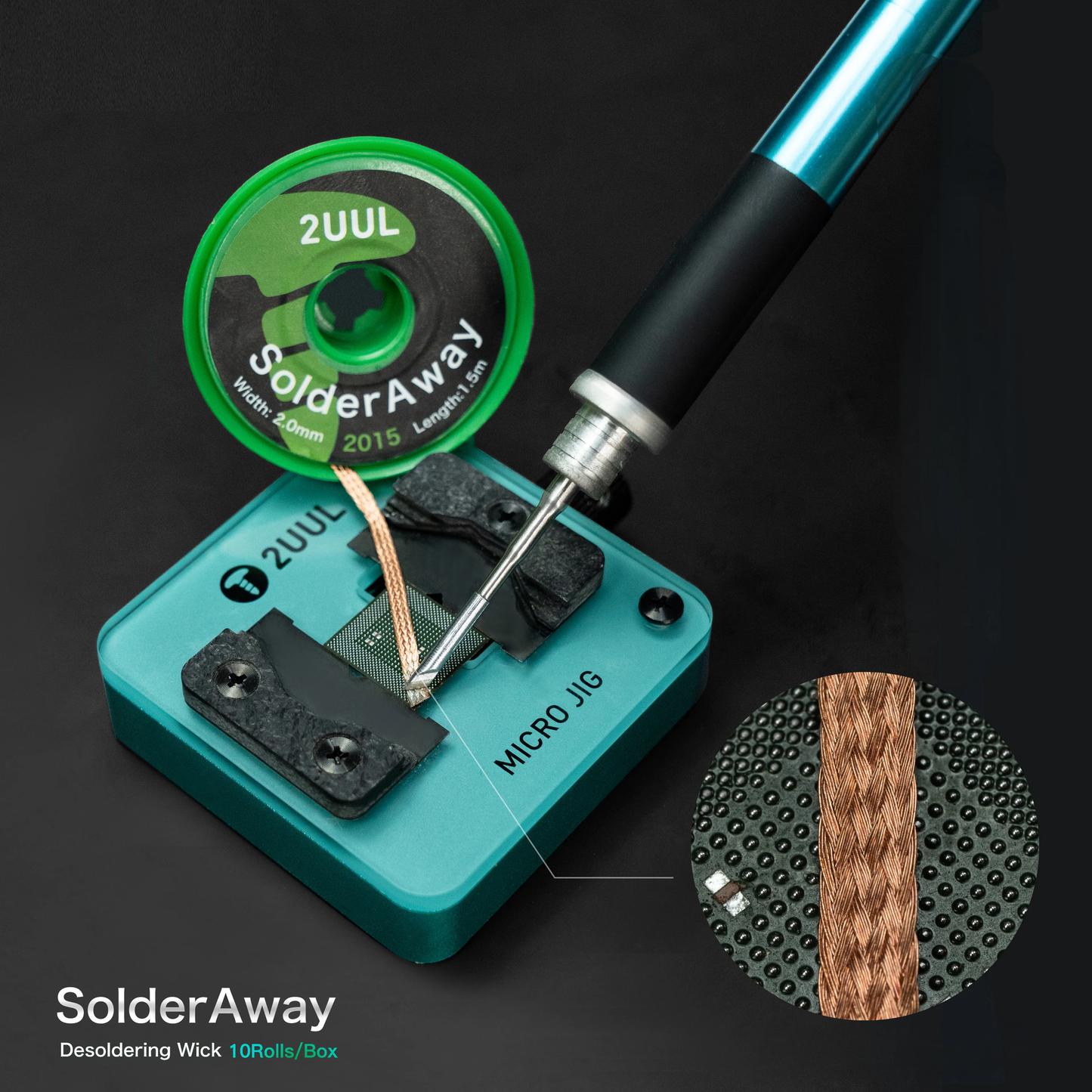 2UUL DW01 Mobi Solder Wick DW11 Mobi SolderAway Desoldering Wick with Gun Type DW21 For PCB Repair Phone Mainboard Welding Flux Wire IC BGA CPU Nand Swap Tool