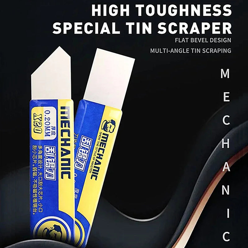 MECHANIC X20 X22 High Toughness Tin Scraper Thickness 0.20mm Mobile Phone Repair Solder Paste Scraping Knife