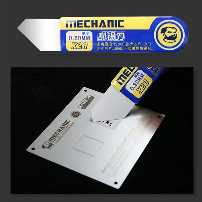 MECHANIC X20 X22 High Toughness Tin Scraper Thickness 0.20mm Mobile Phone Repair Solder Paste Scraping Knife
