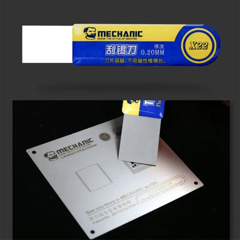 MECHANIC X20 X22 High Toughness Tin Scraper Thickness 0.20mm Mobile Phone Repair Solder Paste Scraping Knife