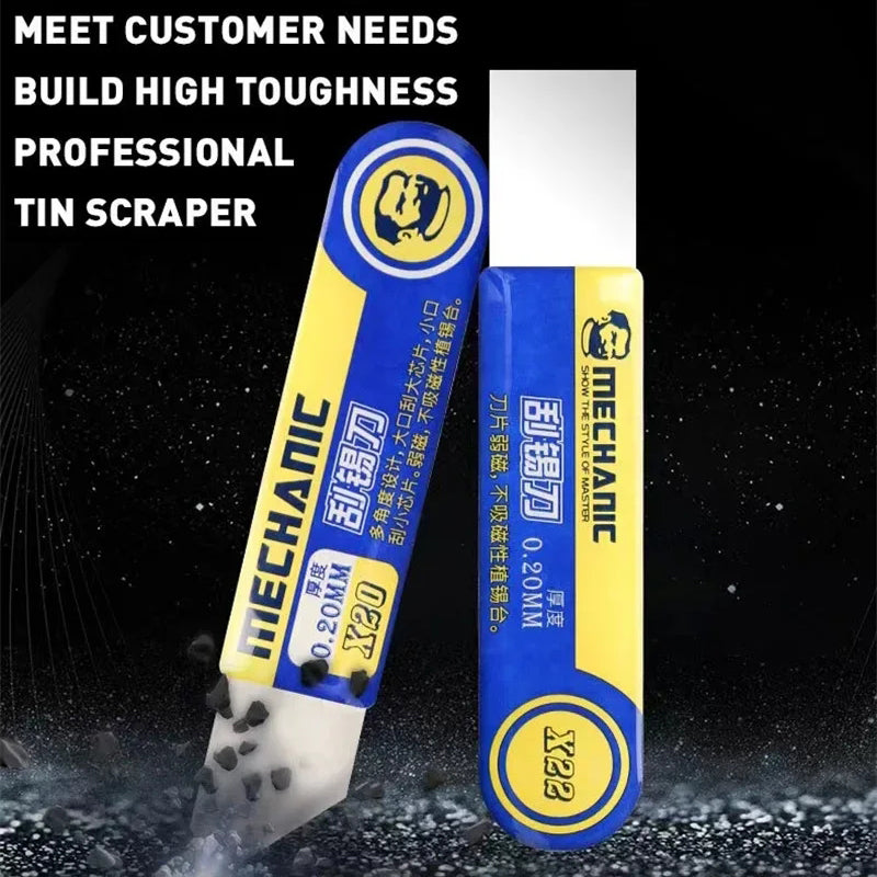MECHANIC X20 X22 High Toughness Tin Scraper Thickness 0.20mm Mobile Phone Repair Solder Paste Scraping Knife