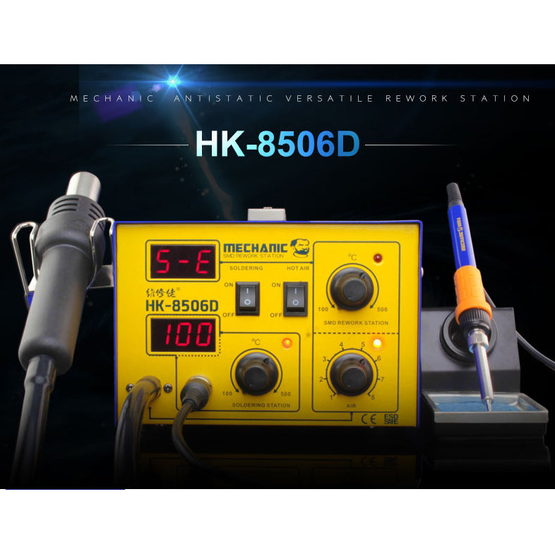 MECHANIC HK-8506D smd hot air rework station Digital Display Welding Station With Soldering Iron hot air gun For Phone Repair