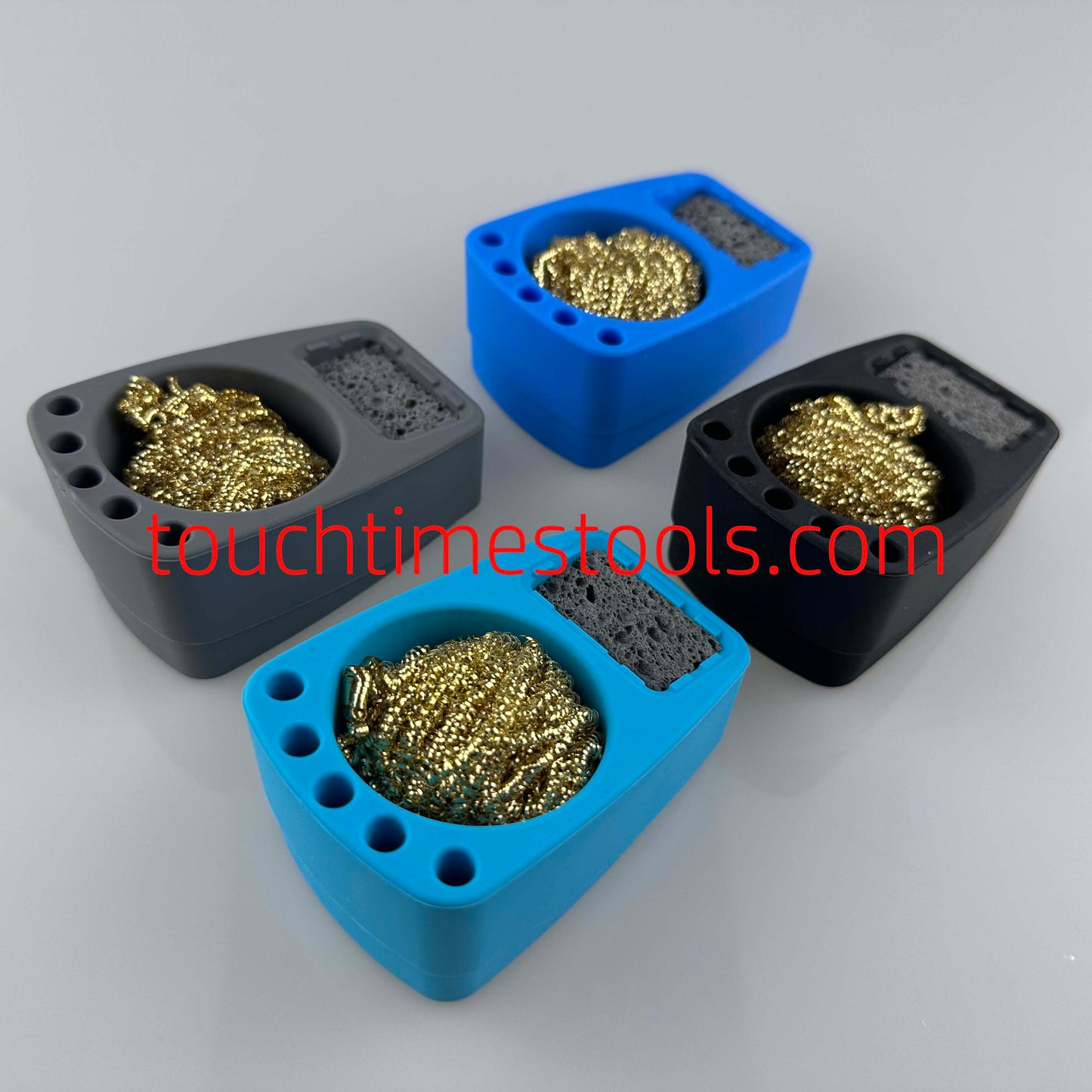 High Temperature Resistant Silicone Soldering Iron Tip Cleaner Copper Wire Cleaner with Sponge and Holder