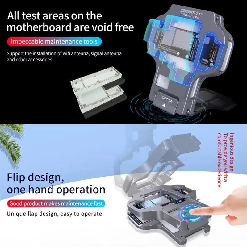 AIXUN AX-FC3-11 Double-Headed Gold Plated High Precise Probe Motherboard Layered Testing Fixture Phone Repair Tools For iPhone 11/11Pro/Pro Max