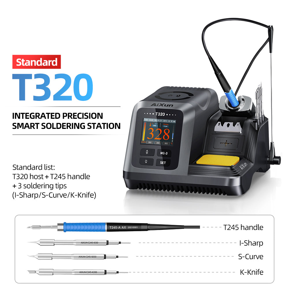 AIXUN T320 Smart Electric Soldering Station 200W Quick Heat Digital Welding Station Fit C245 C210 Iron Tips Phone SMD PCB Repair