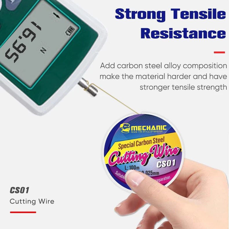 MECHANIC CS01 High Hardness Special Steel Cutting Wire for Mobile Phone LCD Screen Separation Repair Tools 0.025mm--0.08mm
