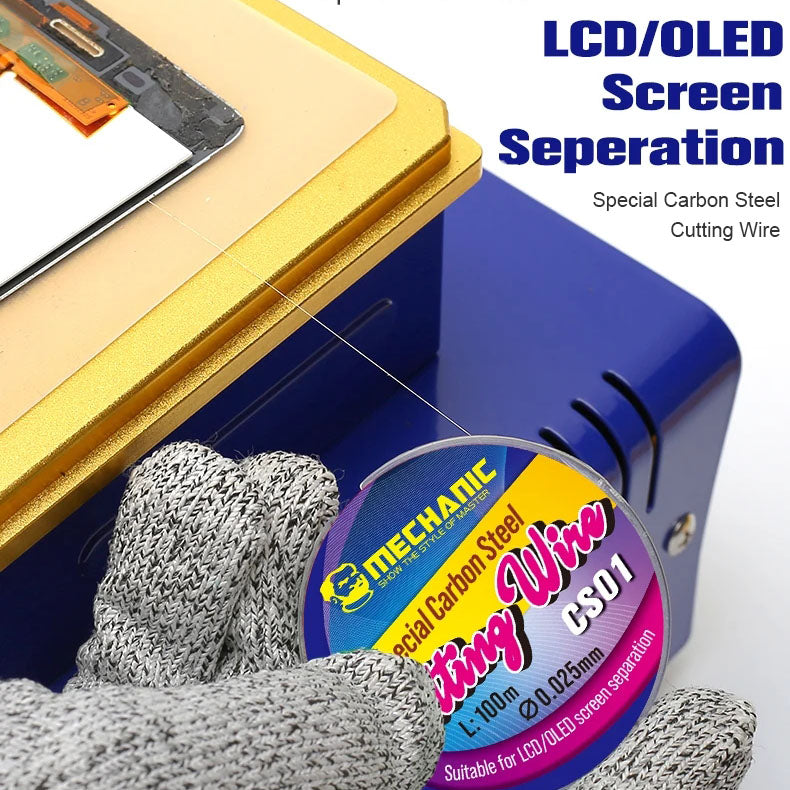 MECHANIC CS01 High Hardness Special Steel Cutting Wire for Mobile Phone LCD Screen Separation Repair Tools 0.025mm--0.08mm