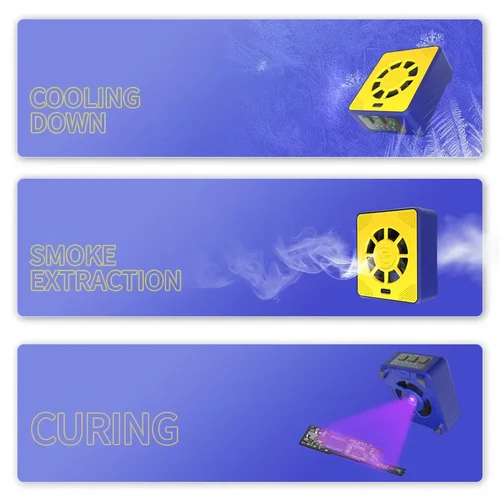MECHANIC CUV-3 UV Curing Lamp and Cooling Fan Heat Dissipation for Mobile Phone Tablet Motherboard Green Oil Curing Repair Tools