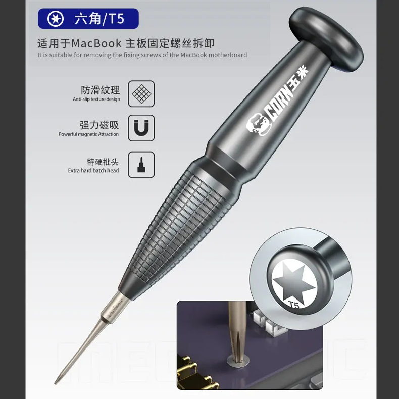Mechanic CORN Screwdriver Kit Magnetic Screw Driver Bit Set For MacBook Phone Tablet Repair Opening Tools 9Pcs