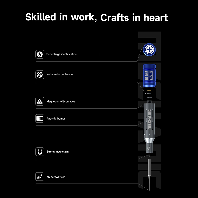 MECHANIC DF ONE 3D precision magnetic screwdriver Hardness steel disassembly kit Mobile phone and Computer repair kit