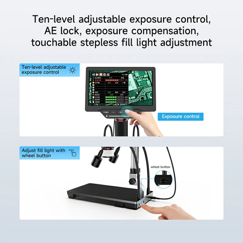AIXUN DM21 Digital Measurement Microscope Multi-angle With 7 inch HD Digital Display For BGA Soldering Inspection Tool