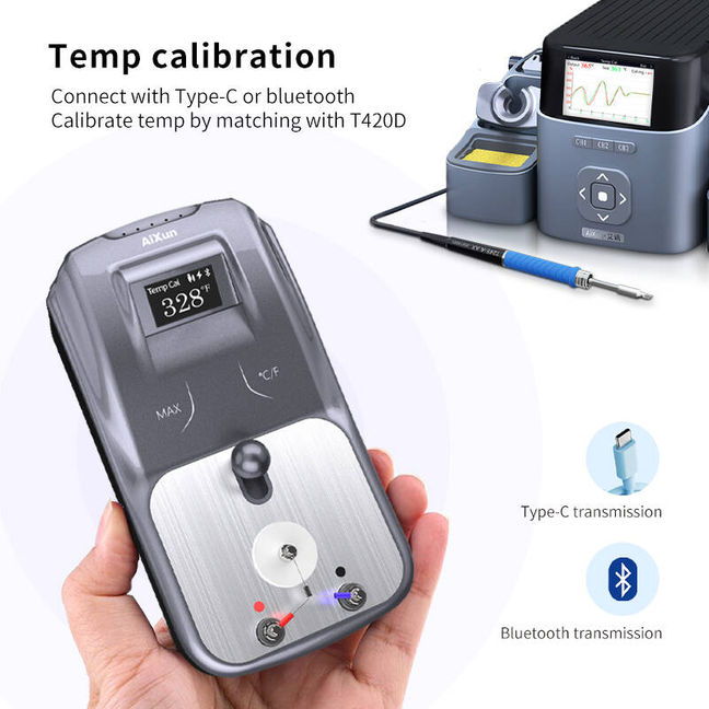 Aixun DT01 Aigital Thermometer iron Soldering Station Rework Station Curve Recording Temperature Automatic Calibration Tool