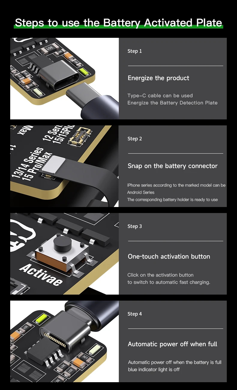 MECHANIC F018 F009 Battery Activation Detection Board Intelligent Identification For iPhone 6-16Pro Max Android Phone Activation