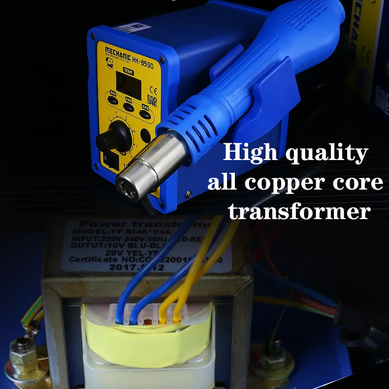 Hot Air Gun Soldering Station MECHANIC HK-859D 650W LED Air Volume Storage Heat Gun Lead Free Desoldering Station Repair Tools