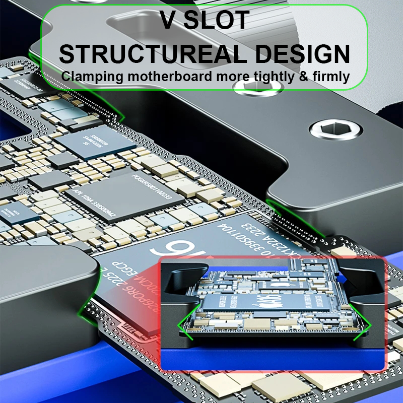 MECHANIC MR6 Max Universal PCB Holder Fixture for IPhone Samsung Mobile Phone Motherboard IC Chip Soldering Repair ToolsRepair Toolsrsal Special-shaped Mobile Phone Motherboard Repair Fixture Glue Removal Welding 4 Bearing Adjustment(副本)