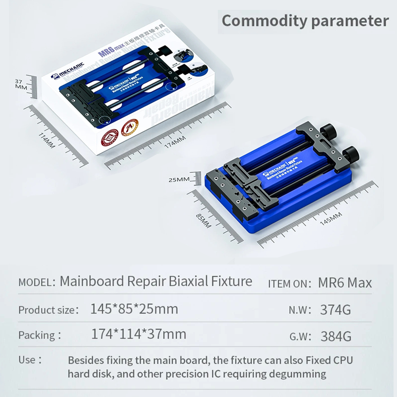MECHANIC MR6 Max Universal PCB Holder Fixture for IPhone Samsung Mobile Phone Motherboard IC Chip Soldering Repair ToolsRepair Toolsrsal Special-shaped Mobile Phone Motherboard Repair Fixture Glue Removal Welding 4 Bearing Adjustment(副本)