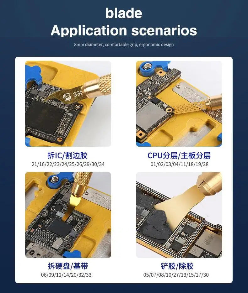 MECHANIC 034 Non-Slip Metal Scalpel Knife Kit Cutter Engraving Craft Carving Knives 34 Blades Phone PCB Stencil Repair Hand Tool