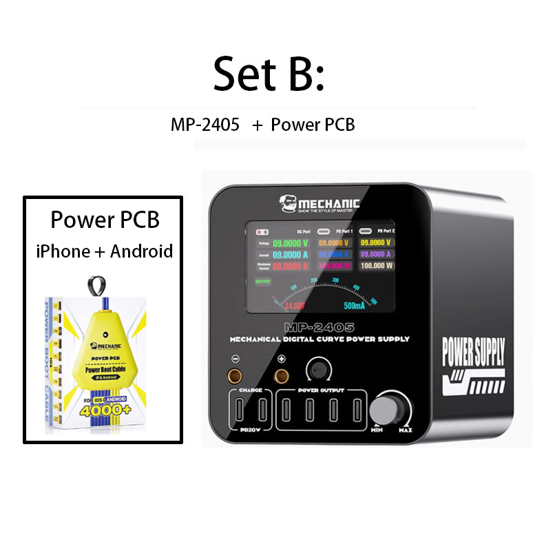 MECHANIC MP-2405 Digital Curve Power Supply 24V 5A DC Output Multiport Fast Charging TFT Display Phone Repair Tools