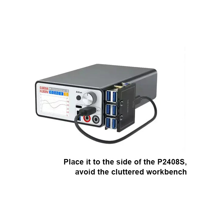 Aixun P2408S One-Button Boot Up Docking Station with Six HUB Ports for iPhone Battery Repair One Key Power-on Expansion Dock