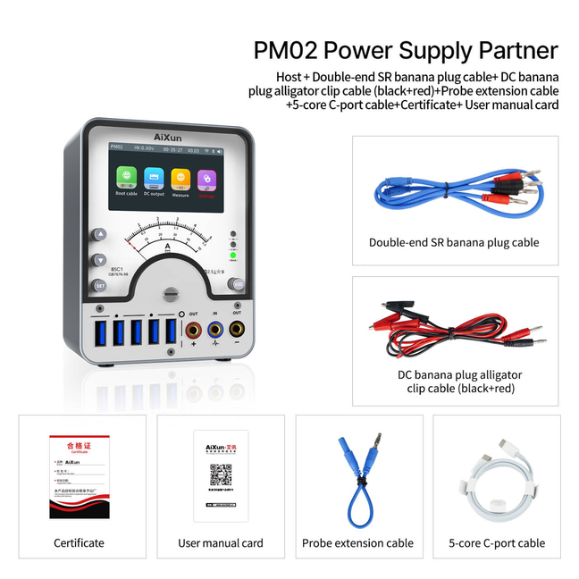 AiXun PM02 Smart DC Power Supply Partner For iPhone Android