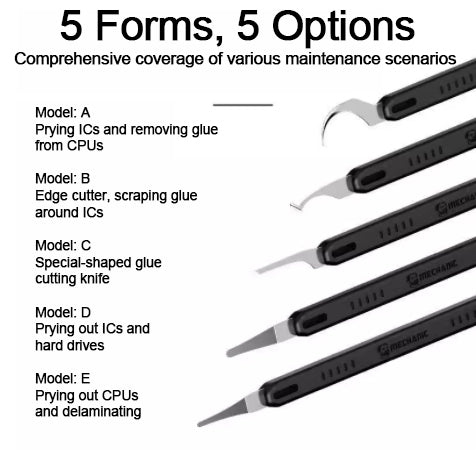 Mechanic SUREN 7 One-piece repair blade pry IC/CPU hard disk small blade warping knife chip scraping glue removal tool