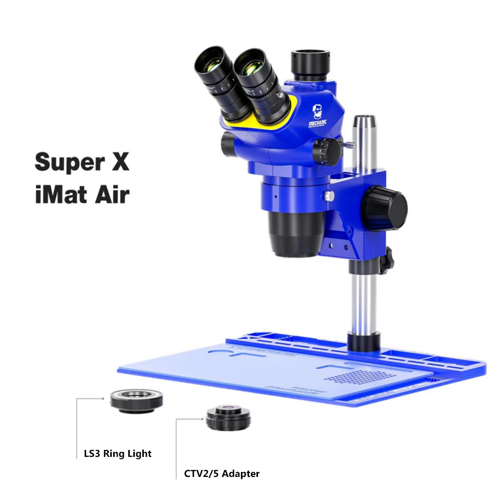 MECHANIC Super X-iMat Air Industrial Trinocular Stereo Microscope HD Electronic Magnified 6.7-45X Continuou Zoom Observation Platform(副本)