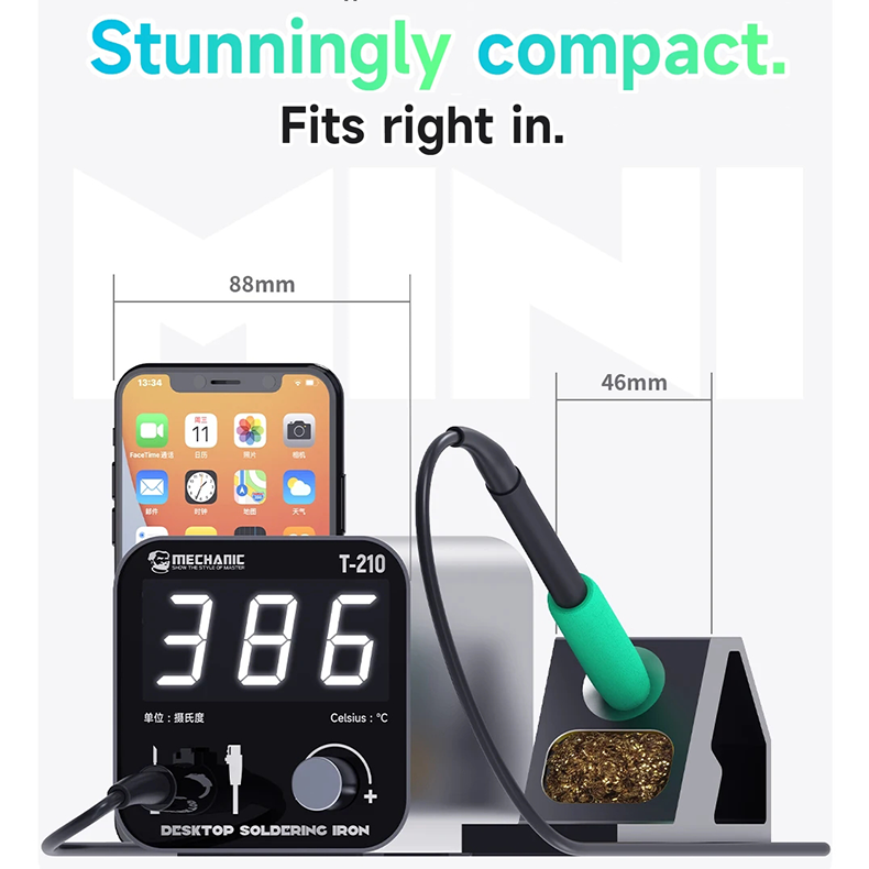Mechanic T210 Desktop Soldering Iron Intelligent Large Display C210 Heating Core Short Circuit Protection Welding Station
