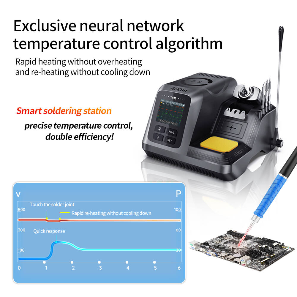 AIXUN T413 Intelligent Soldering Station 200W Support T210/T245/T225 Handle Automatic Constant Temperature SMD Welding Equipment