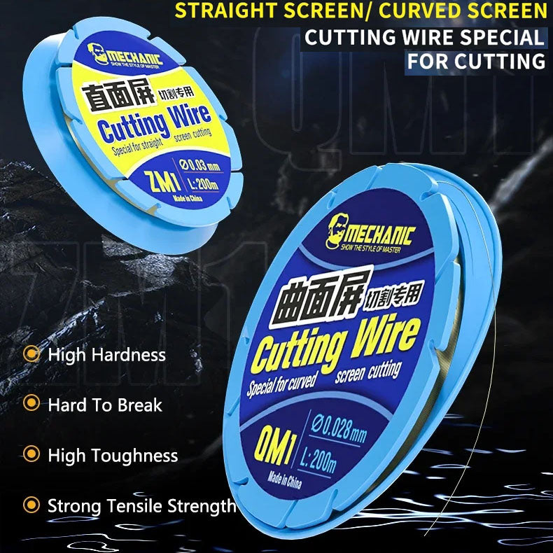 MECHANIC QM1 ZM1 Screen Cutting Wire 0.028 0.03mm Width Special Design For Curved Straight Phone Screen Cutting Separator Repair