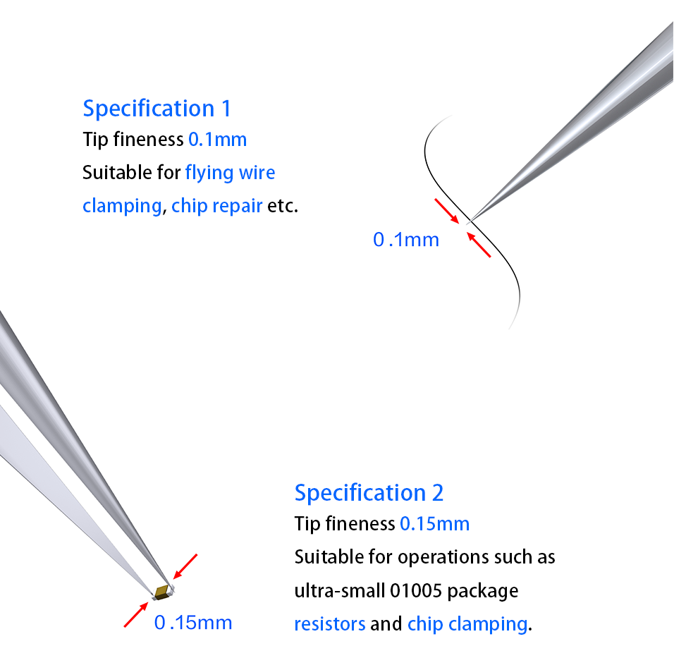 AIXUN Alloy Steel Hand Precision tweezers 0.1mm 0.15mm for Moblie Phone Mainboard Chip Planting Tin Repair Pinch Tools