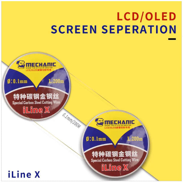 MECHANIC iLine X High Hardness Special Steel Cutting Wire for Mobile Phone LCD Screen Separation Repair Tools 0.028mm--0.1m