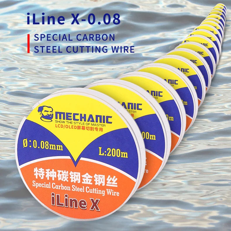 MECHANIC iLine X High Hardness Special Steel Cutting Wire for Mobile Phone LCD Screen Separation Repair Tools 0.028mm--0.1m