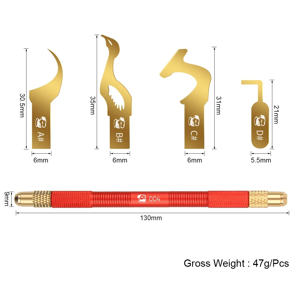 MECHANIC 004 Non-Slip Metal Scalpel Knife Kit Cutter Engraving Craft Carving Knives Blades Phone PCB Stencil Repair Hand Tools