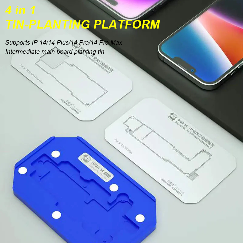 Mechanic iBGA 13 14 15 Middle Frame BGA Reballing Platform For iPhone X-15 Pro Max Motherboard Rework Tin Mesh Template Fixture
