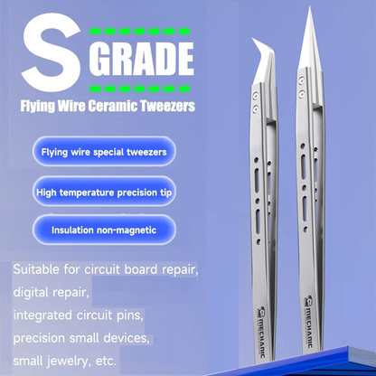 Mechanic SM-11 SM-17 S-grade Flying Wire Ceramic Tweezers High Precision Insulation Non-magnetic Anti-Static Special Tweezers