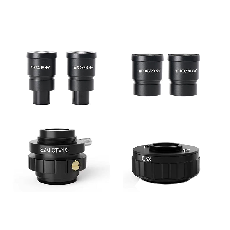 Microscope Accessories 20X 10X Adjustable Eyepiece 0.5X 1/3CTV Suitable For Mobile Phone Maintenance Stereo Microscope Use