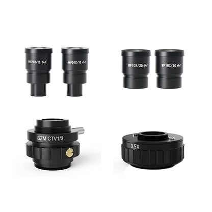 Microscope Accessories 20X 10X Adjustable Eyepiece 0.5X 1/3CTV Suitable For Mobile Phone Maintenance Stereo Microscope Use