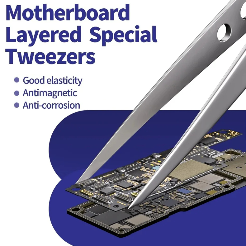 MECHANIC Repair Tools G-17 Motherboard Layered Stainless Steel Tweezers For Mobile Phone Chip Tinning Motherboard BGA Layering