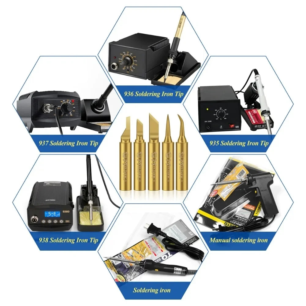 MECHANIC 900M-T Series Pure Copper Electric Solder Iron Tip Glue Removal Soldering Tips for BGA Repair Welding Station Tool Kit