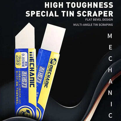 MECHANIC X20 X22 High Toughness Tin Scraper Thickness 0.20mm Mobile Phone Repair Solder Paste Scraping Knife