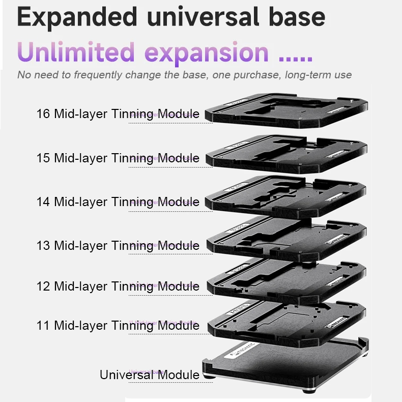 MECHANIC Mid-Layer Planting Tin Template For iPhone X XS 11 12 13 14 15 16 Pro Max Motherboard BGA Reballing Stencil Platform