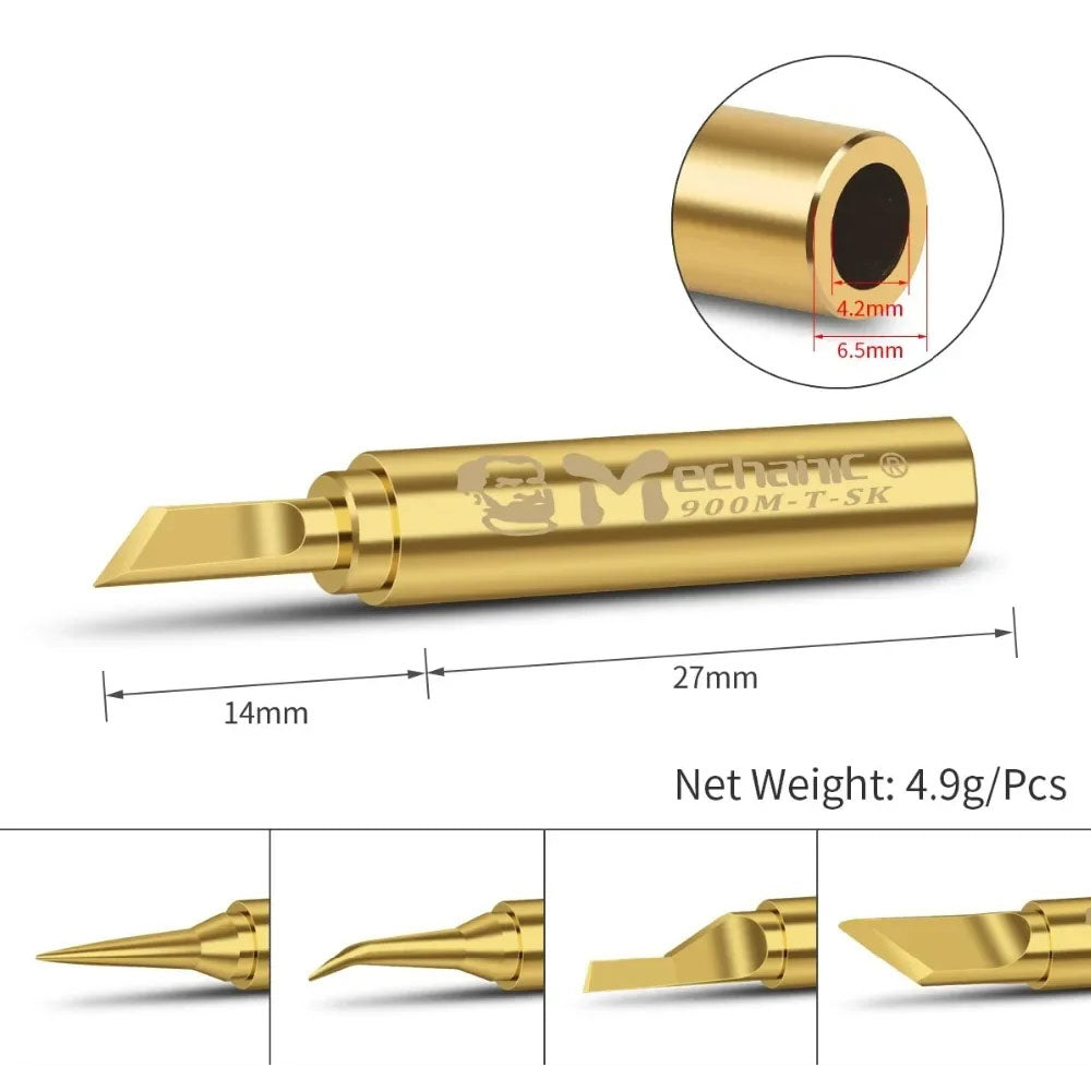 MECHANIC 900M-T Series Pure Copper Electric Solder Iron Tip Glue Removal Soldering Tips for BGA Repair Welding Station Tool Kit
