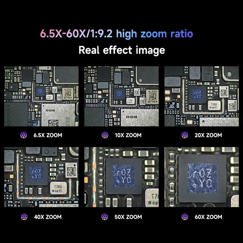 Mechanic 6560T-B11 6.5-60X Magnification Stereo Trinocular Microscope with Adjustable Eyepiece for Motherboard Soldering Repair