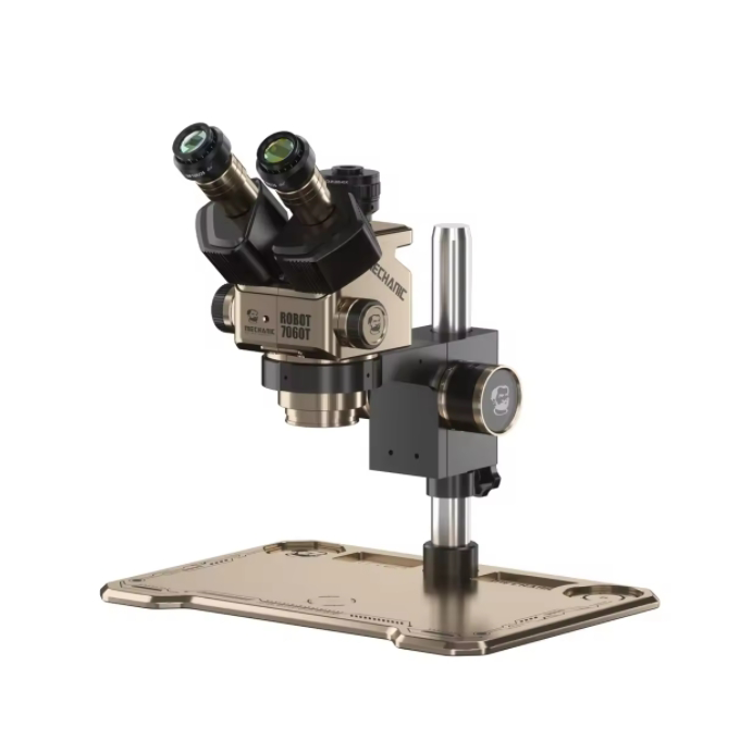 MECHANIC ROBOT 7060T-TG Trinocular Stereo Microscope 7X-60X Continuous Zoom WF10X25 Eyepiece for CPU BGA Welding Repair Tool