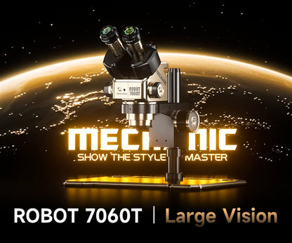 MECHANIC ROBOT 7060T-TG Trinocular Stereo Microscope 7X-60X Continuous Zoom WF10X25 Eyepiece for CPU BGA Welding Repair Tool